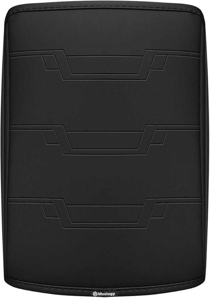 Muslogy Center Console Armrest Cover Compatible with Nissan Frontier 2005-2021 Accessories Comfort Armrest Pad Cushion Box Lid Cover Vegan Leather Protector 1-Inch Extra Thick