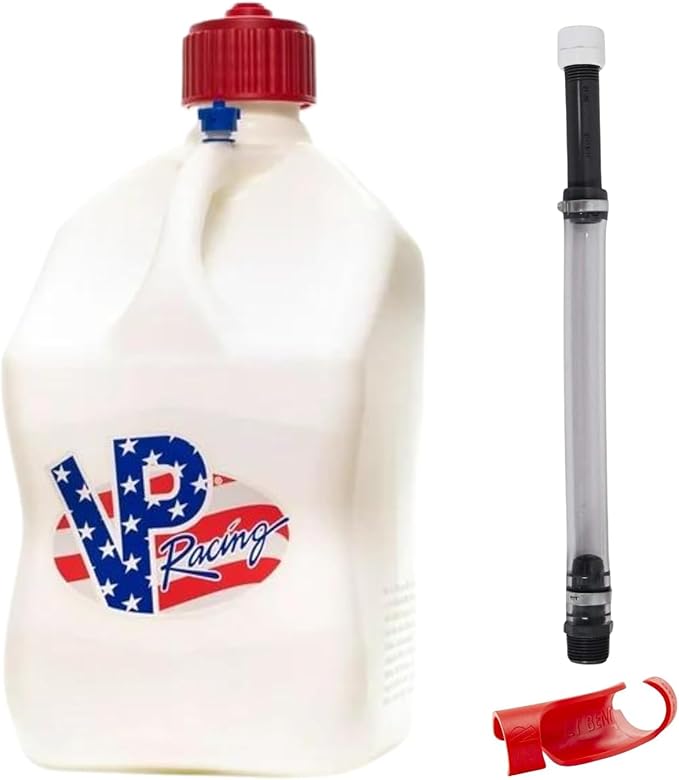 VP Racing Utility Container 5.5 Gallon - 4 Pack With 4 Deluxe Hoses and a Get Bent Hose Bender (Patriot, 4 Pack)