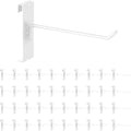 40Pcs 6" Gridwall Display Hooks Assortment Set, White Metal Grid Wall Panel Hanging Display Hook for Garage Shop Retail Storage, Wire Diameter 5mm/ 0.2”