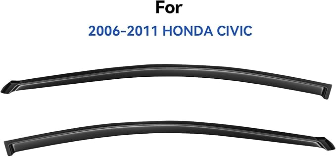 Window Visors Rain Guards for 2006-2011 Honda Civic Coupe, Out-Channel Window Vent Wind Deflectors Visors Shades for 06 07 08 09 10 11 Civic 2Door