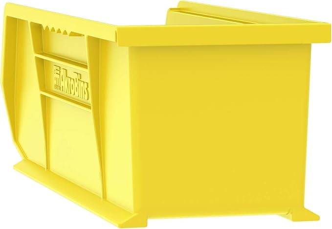 Akro-Mils 30234 AkroBins Plastic Storage Bins, Space-Saving Stackable Bins for Garage, Pantry, Craft Organization, 15-" x 5-" x 5-", Yellow, 12-Pack