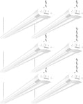 hykolity 6 Pack 4FT Linkable LED Shop Light for Garage, 6500lm, 4FT 60W Utility Light Fixture, 5000K Daylight LED Workbench Light with Plug, Hanging or Surface Mount, White - ETL