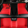 TAHALICustom Colors Car Floor Mats Black Pink for 99.9% Sedan SUV Sports， All-Weather Liners Car Floor mat，Luxury Leather Automotive Floor Mats (red -,3D Floor Mats)