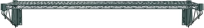 14" x 48" Green Epoxy Wire Wall Mount Shelf
