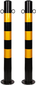 Safety Barrier Bollard for Driveways, Parking Bollard for Warehouse, Traffic Barricade Cones, Parking Stopper for Garage, for Construction Sites etc(Black (2PCS))