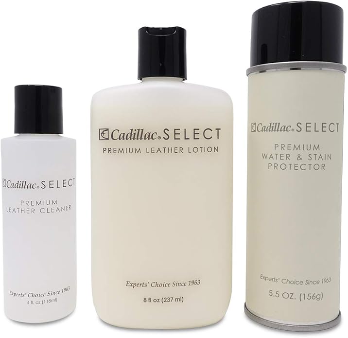 Cadillac Select Premium Leather Care Kit - Leather Cleaner, Lotion Conditioner & Water & Stain Protector