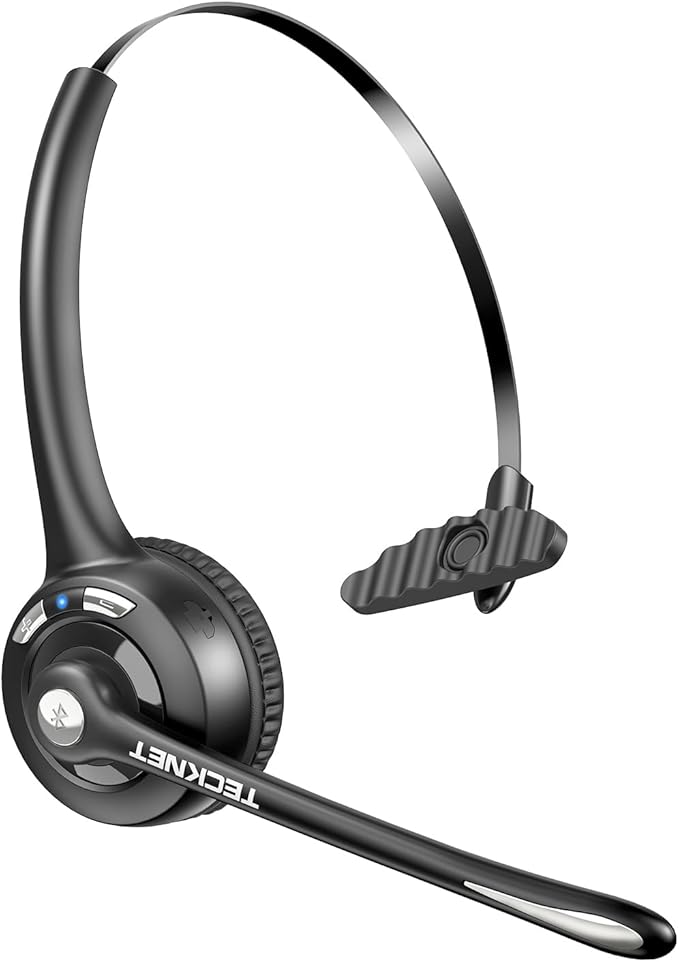 TECKNET Bluetooth Headphones Over Ear, 65 Hours Playtime and 3 EQ Modes Wireless Headphones with Microphone, Memory Foam Ear Cups, Hi-Res Audio, Deep Bassfor Home Travel Office Laptop PC Cellphone