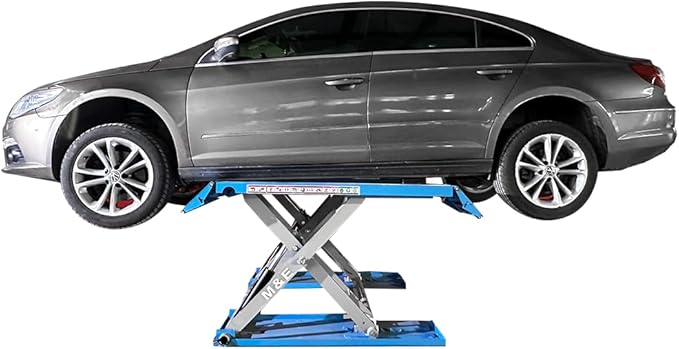 M&E 7700lbs Mid Rise Scissor Lift Pneumatic Release Auto Lift Car Lift 220V Mid-Rise Auto Lift Home Garage Lift