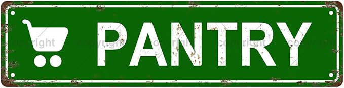 PANTRY Space Vintage Metal Tin Street Sign Bar Cafe Garage Cave Home Room Wall Bathroom Farmhouse Garden Porch Patio Decor, 16 x 4 Inch