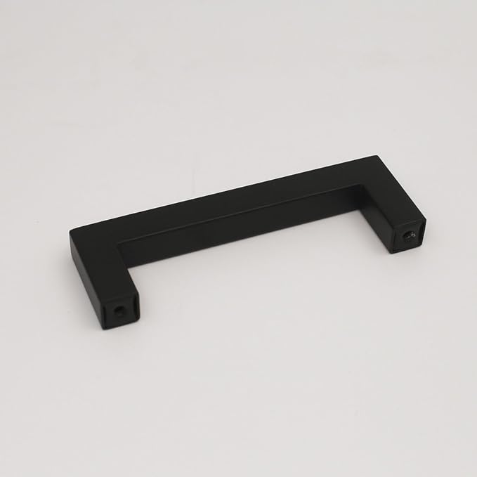 Matte Black Cabinet Pulls Kitchen Drawer Door Flat Square Bar Goldenwarm Pull, 3 3/4 Inch in Hole Center 35 Pack, LSJ12BK96, Modern Black Hardware for Cabinets