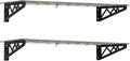 SafeRacks Wall Shelves - 2 Pk 12"x36" Wall Mountable Shelving Unit for Storage Rack, Pantry Shelves, or Utility Shelving, Heavy Duty Shelves w/ 4 Versatile Accessory Hooks, 300lbs Capacity, Hammertone
