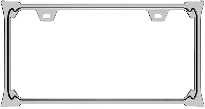 3D Chrome License Plate Frames, Pure Zinc Alloy Metal (3D Horn Pattern)