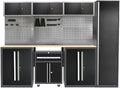 JZD Metal Workshop Cabinet System, Garage Organization Tools Storage, No Wall Mounting Needed, for Basement Automotive Repair Shop