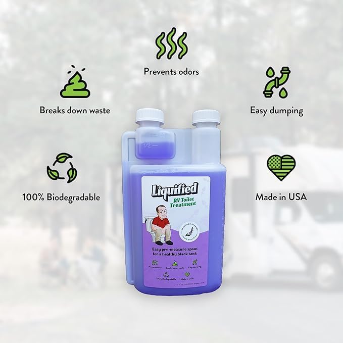 Liquified RV Toilet Treatment Bundle- Black Holding Tank Digester - Odor Eliminator - Lavender Scent - Matts RV Reviews (Lavender, 32oz, 3 Pack)