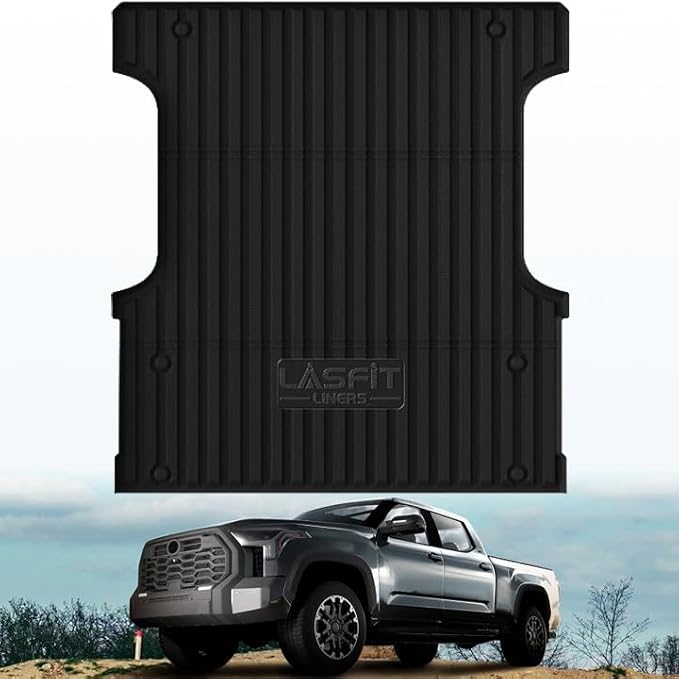 LASFIT Bed Mat for Toyota Tundra 2025 2024 2023 2022 Truck Bed (5.5FT,5.5'), All Weather 5.5 FT Bed Liner for Toyota Tundra Accessories TPE Trunk Mat Cargo Mat, Black