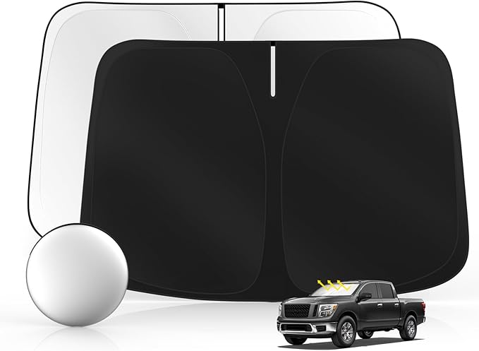 Windshield Sun Shade for Ni-ss-an Titan 2020-2025 Foldable Sunshade Custom Fit Front Window Car Interior Accessories Protector Blocks UV Rays
