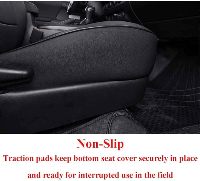 EKR Custom Fit Tacoma Front Car Seat Covers for Select Toyota Tacoma 2016 2017 2018 2019 2020 2021 2022 2023 Double Cab/Access Cab - Front Row Only, Leather (Black)