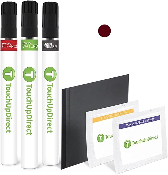 TouchUpDirect 3T3 Ruby Flare Pearl Compatible with Toyota Exact Match Touch Up Paint Brush - Platinum Kit