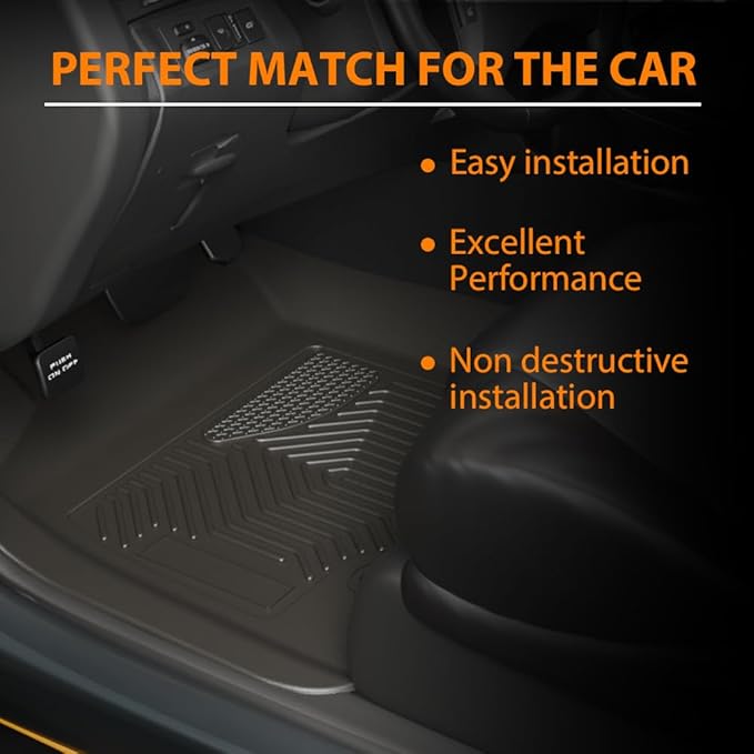 G-PLUS Floor Mats Fit for 2019-2024 Dodge Ram 1500 Crew Cab New Body (NOT Classic Models) Without Storage, TPE All Weather Custom Fit Full Cover Protection Floor Liner 1st & 2nd Row, Black