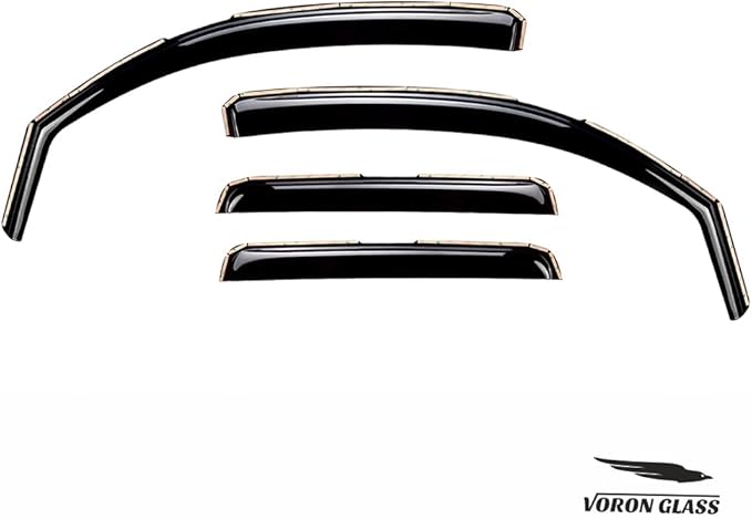 Voron Glass in-Channel Extra Durable Rain Guards for Trucks Toyota Tacoma 2005-2015 Double Cab, Window Deflectors, Vent Window Visors, 4 Pieces - 200841