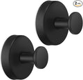 2 PCS Suction Cup Hooks for Shower, Hooks for Inside Shower, Removable Towel Hooks for Bathroom Wall, Kitchen, Glass, Tile, Mirror, Bath Robe Looafh Hook for Hanging (Black)