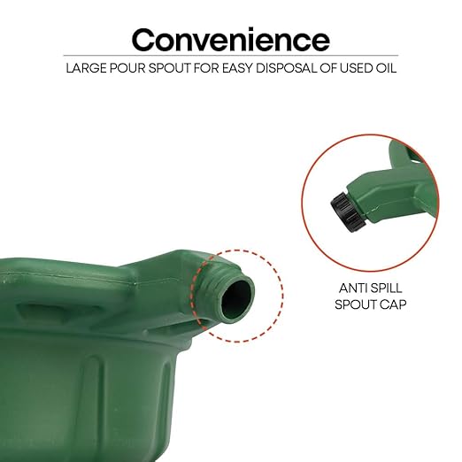 Groz 41961 4.25 Gallon Antifreeze Drain Pan - with Spout Cap, Durable HDPE Construction, Spill-Proof Design for Auto Shops and Garages, Green Color, Pack of 2