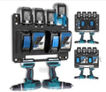 FETESNICE Metal Charger Mount for Makita Battery Holder and DC18RC DC18RD Charger,Stable for Makita Wall Mount Charger,1-4-Slot Battery Storage Rack for Makita,Order in Workspace and Garage