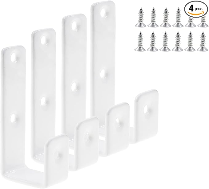 Bunk Bed Ladder Hooks Brackets, Iron Bed Ladder Hook,PVC Coated Angled Ladder Hooks,Heavy Duty Replacement Hardware Utility Hooks,Loft Garage Storage Hooks,J Brackets Hooks with Screws White