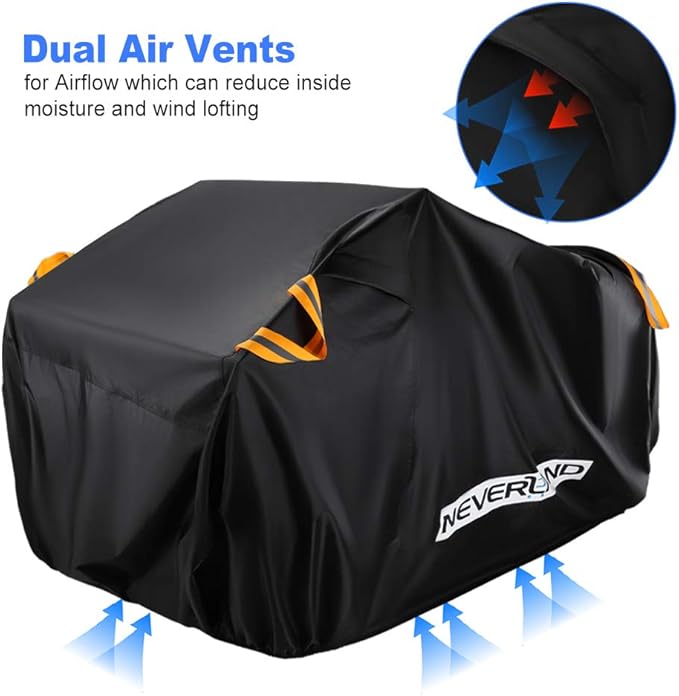 NEVERLAND ATV Cover Oxford Cloth Heavy,Compatible with Polaris Sportsman Yamaha Grizzly Honda FourTrax Kawasaki KFX Wheel Car with Air Vents Reflective Strips and Buckle Straps Length up to 78 inches