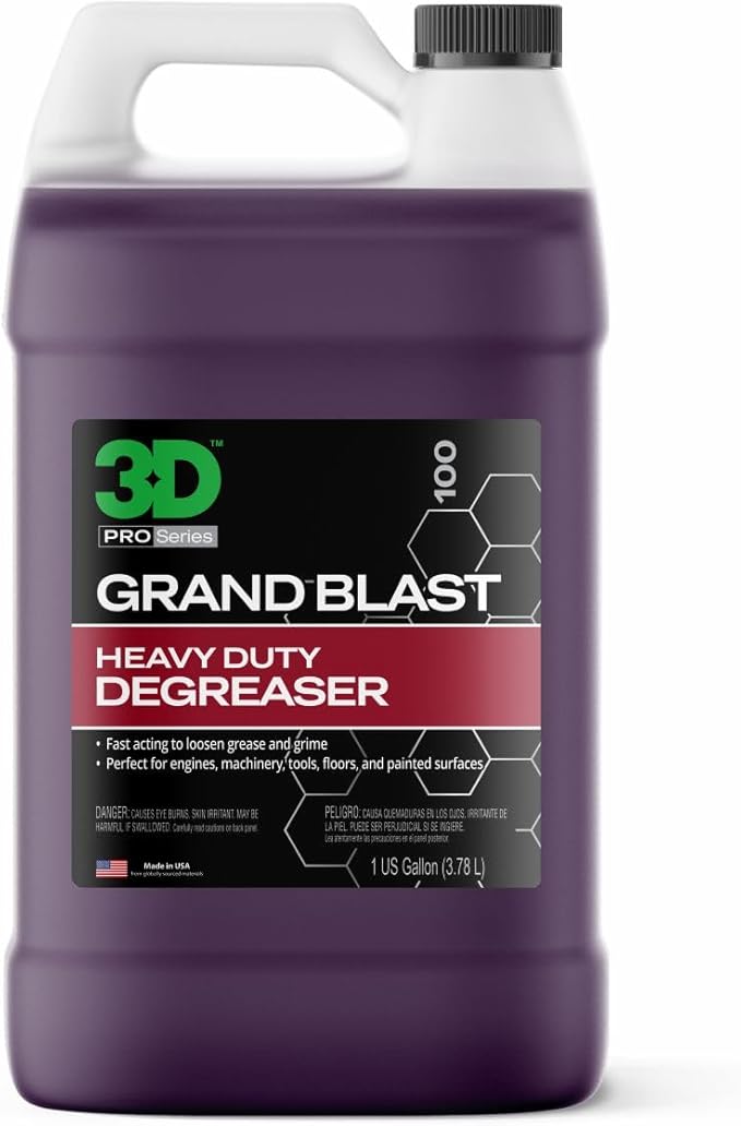3D Grand Blast Engine Degreaser – Heavy Duty Biodegradable Cleaner for Engines, Wheels, Exhausts & More – Fast-Acting, Non-Staining – Made in USA – 1 Gallon