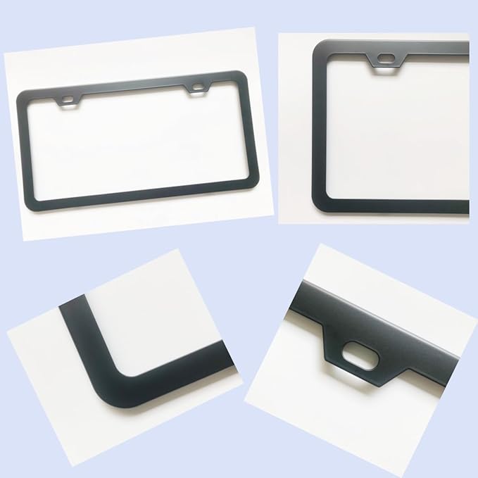 License Plate Frames,2 Packs Front Rear Car Tags,Aluminum Alloy License Plate Cover,No Rust,Water Proof,Wear Resistant,Car Accessories (Two Holes Frame)