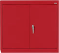 Sandusky Lee WA11301226-01 Wall-Mount Metal Storage Cabinet with Adjustable Shelf, Locking Handle, 200lb Capacity, 12" Depth x 30" Width x 26" Height, Red