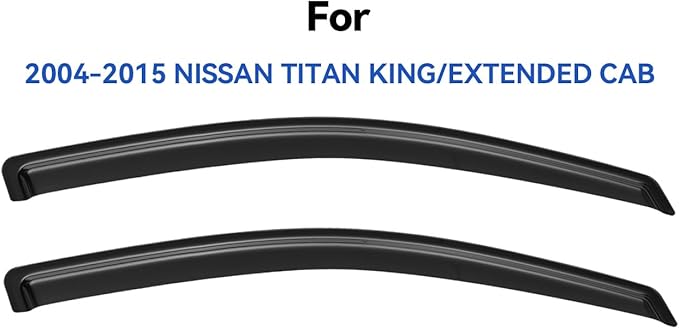 Window Visors Rain Guards for 2004-2015 Nissan Titan King Cab, Out-Channel Window Vent Wind Deflectors Visors Shades for 04-15 Nissan Titan Extended Cab, 2PCS