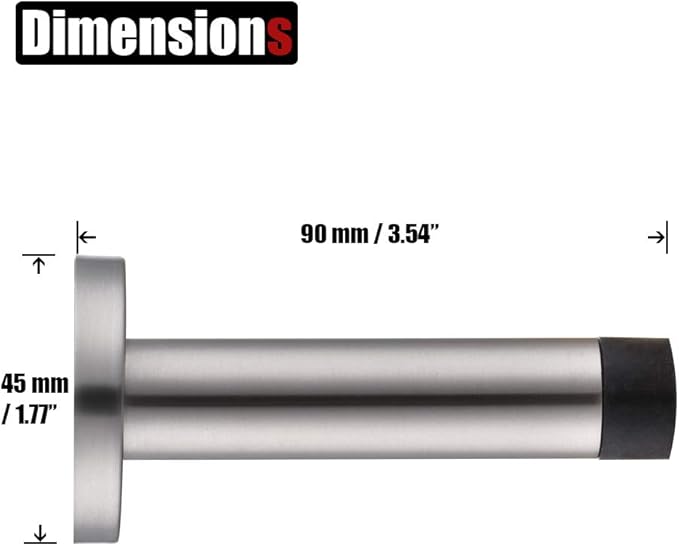 JQK Door Stopper Oil Rubbed Bronze, 304 Stainless Steel Thicken 1mm Sound Dampening Door Stop Bumper Wall Protetor 2 Pack, ORB, DSB5-ORB-P2