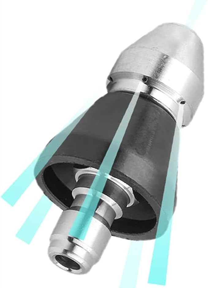Pressure Washer Sewer Jetter Nozzle with Stainless Steel,3/8'' Quickly Connector, 5000 PSI Orifice 6.5