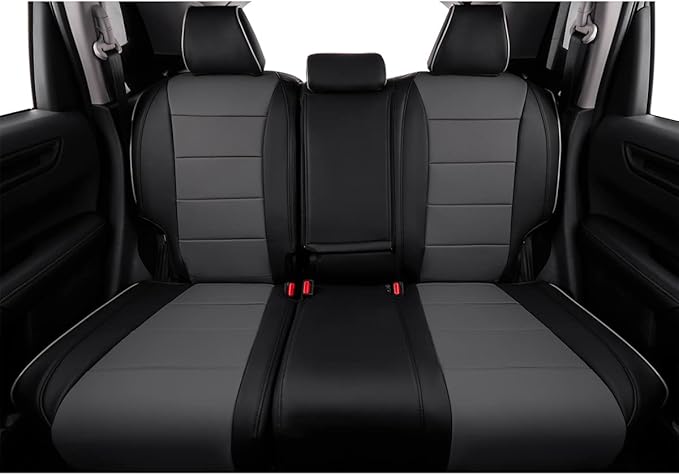 EKR Sportage Seat Covers Custom Fit for KIA Sportage LX 2023 2024 2025 2026 Leather Car Seat Cover Full Set - Faux Leather (Black/Gray)