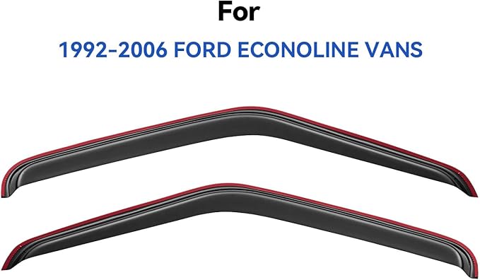 in-Channel Window Visors Rain Guards for 1992-2006 Ford E-150/E-250/E-350/E-450/E-550 Super Duty, Window Vent Wind Deflectors Visors Shades for 92-06 Econoline Cargo Van, 2PCS