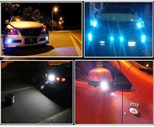 LEADTOPS 10Pcs 18mm 12V Eagle Eye LED Car Fog DRL Daytime Running Light Backup Reverse Tail Rock Lights Small bulb (Blue, Black Case)