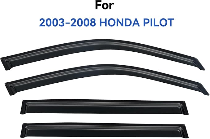 Window Visors Rain Guards Shield for 2003-2008 Honda Pilot, Out-Channel Window Vent Wind Deflectors Visors Shades for 03-08 Pilot