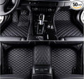 TAHALICustom Colors Car Floor Mats Black Pink for 99.9% Sedan SUV Sports， All-Weather Liners Car Floor mat，Luxury Leather Automotive Floor Mats (Black car mats,3D Floor Mats)