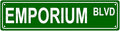 EMPORIUM BLVD Space Metal Tin Street Sign Bar Cafe Garage Cave Home Room Wall Bathroom Farmhouse Garden Porch Patio Decor, 16 x 4 Inch