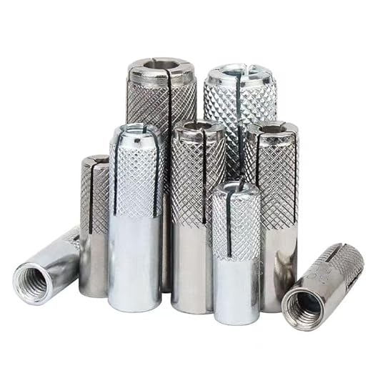 Wensilon(20 pcs) 1/2"-13 Premium Zinc Plated Carbon Steel Drop in Anchors Assortment, Knurled Drop-in-Anchor for Solid Concrete, Internal Forced Expansion Screw Bolts