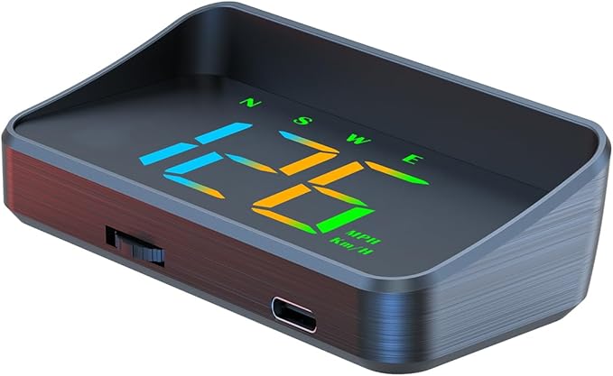 Heads Up Display M2S, GPS Speedometer Multi-Segment Alarm Settings, Fully Automatic Light Sensing, for All Speedometer Models