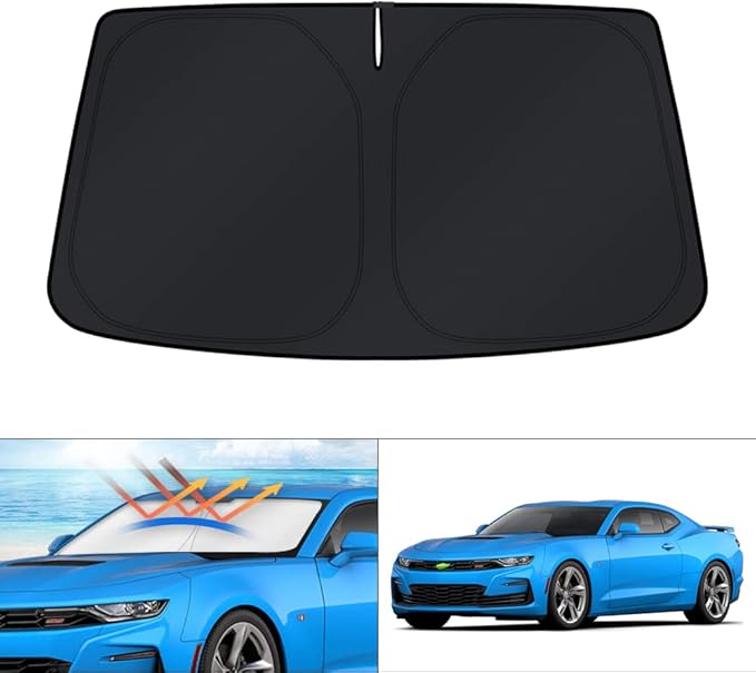 KUST Windshield Sun Shade for 2016-2024 Chevrolet Chevy Camaro Accessories Front Window Sunshade Sun Visor Protector Foldable Heatshield Blocks UV Rays Keep Your Car Cooler