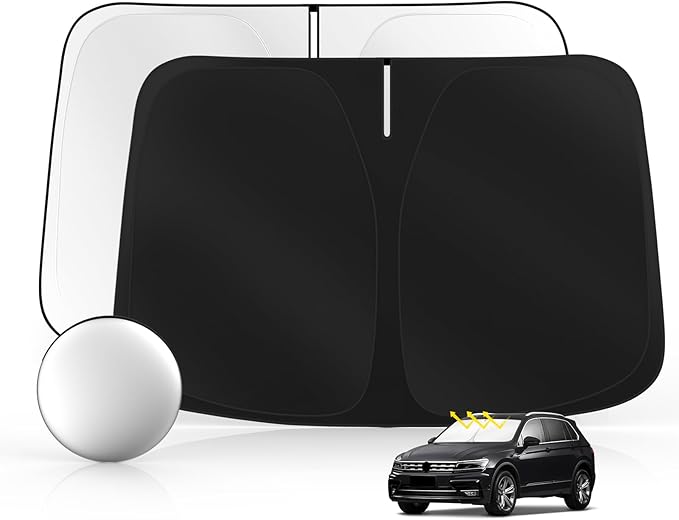 Windshield Sun Shade for Volkswagen VW Tiguan 2018-2025 Foldable Sunshade Custom Fit Front Window Car Interior Accessories Protector Blocks UV Rays
