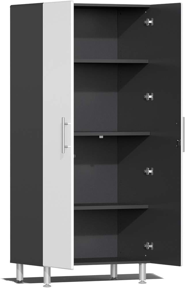 Ulti-Mate UG22620W 2-Piece Tall Garage Cabinet Kit in Starfire White Metallic