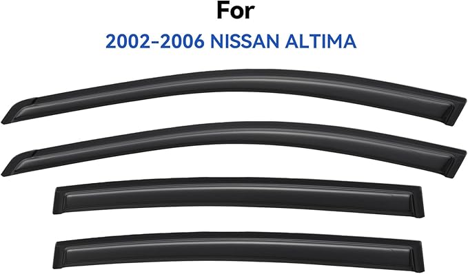 Window Visors Rain Guards for 2002 2003 2004 2005 2006 Nissan Altima, Out-Channel Window Vent Wind Deflectors Visors Shades for 02 03 04 05 06 Nissan Altima