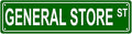 GENERAL STORE ST Space Metal Tin Street Sign Bar Cafe Garage Cave Home Room Wall Bathroom Farmhouse Garden Porch Patio Decor, 16 x 4 Inch