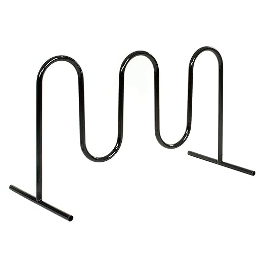 Global Industrial 68" L Wave Bike Rack, Free Standing, 7-Bike Capacity, Powder Coated Steel, Black, Commercial Bike Rack for Stores, Parks, Schools and More
