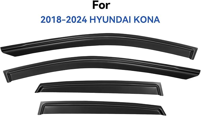Window Visors Rain Guards for 2018-2023 Hyundai Kona, Out-Channel Window Vent Wind Deflectors Visors Shades for 18-23 Kona